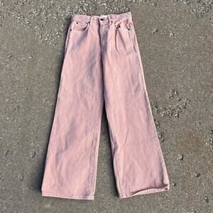 Rodebjer Anjelica Editor Dusty Pink Wide Leg Jeans Size 27 Made in Italy